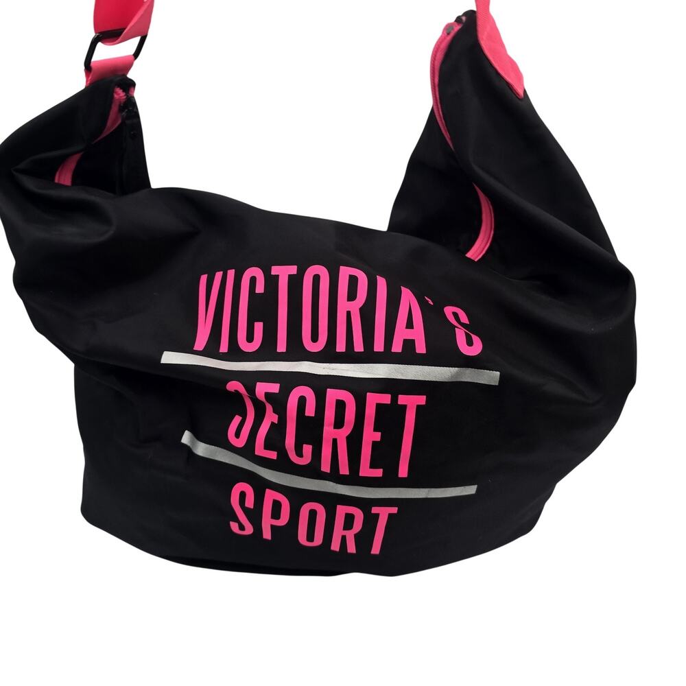 Victoria's Secret Sport Large Black Pink Shoulder Duffel Bag